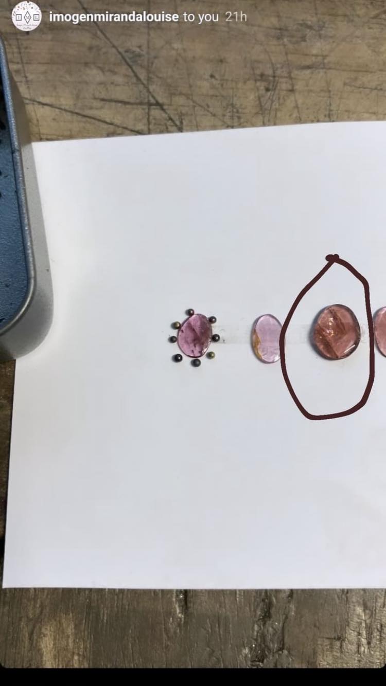 Custom Order for Malka - Duo of Tourmaline Pendants with Silver and 18ct Gold Granules