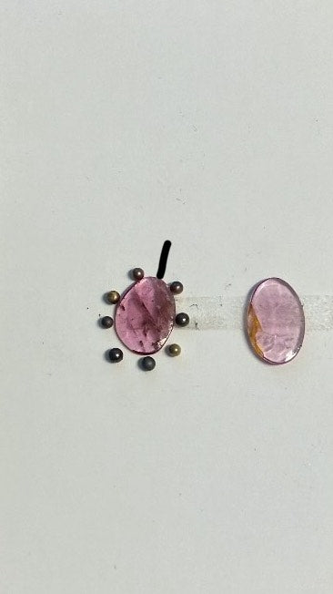Custom Order for Malka - Duo of Tourmaline Pendants with Silver and 18ct Gold Granules