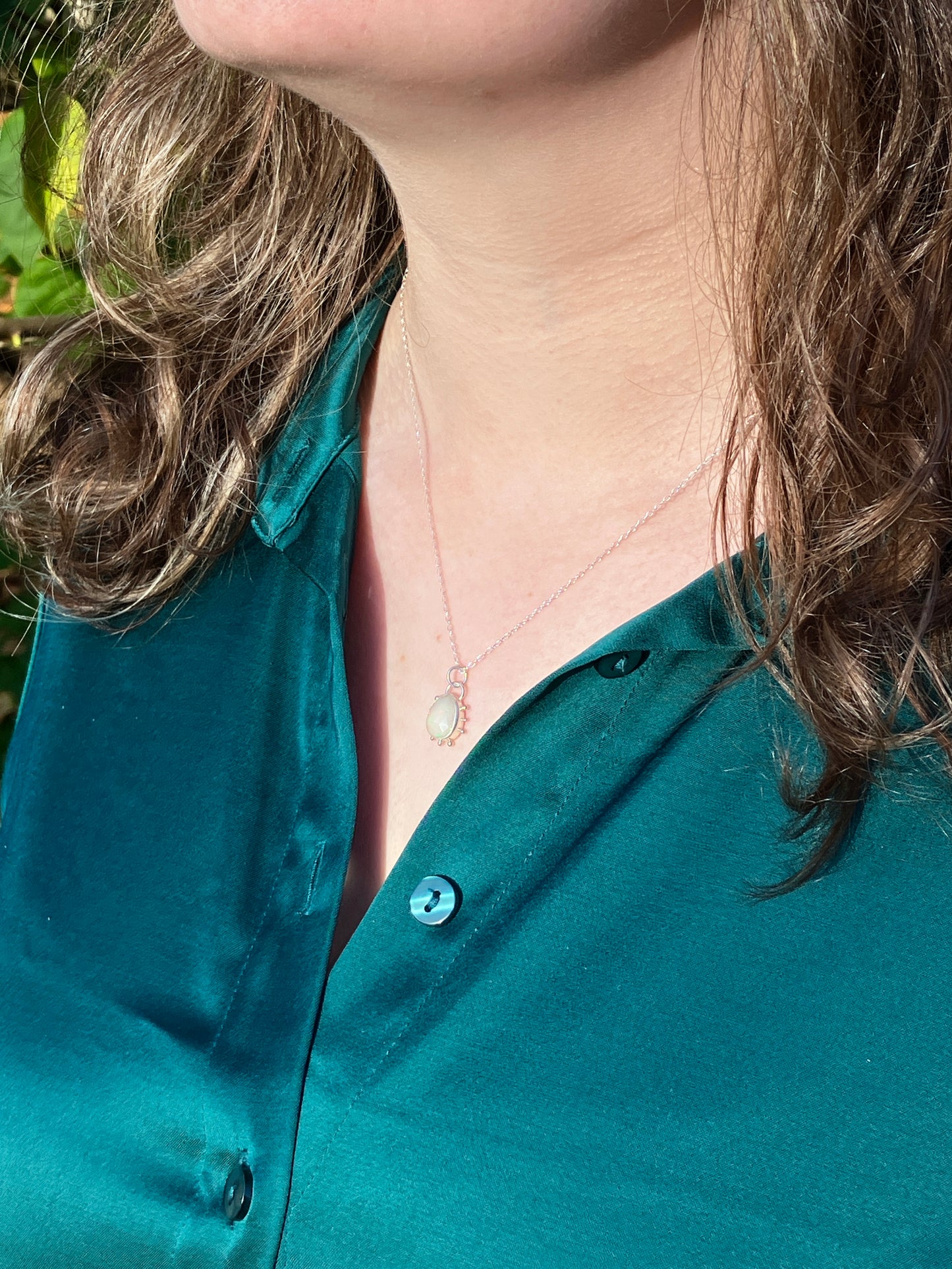 Birthstone Pendants - Recycled Sterling Silver Pendant Necklace with Granulation Detail