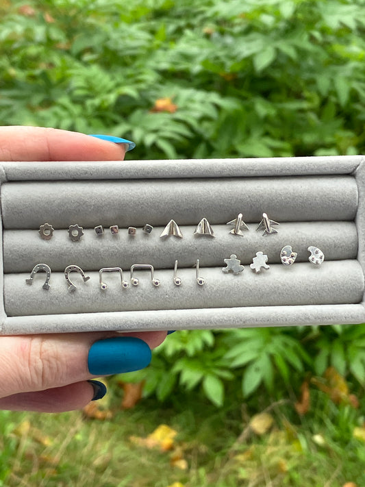 Misc/Hobbies Studs - Sterling Silver Stud Earrings