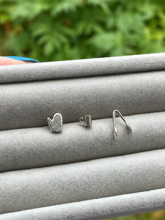 Cooking Utensil Studs - Sterling Silver Stud Earrings