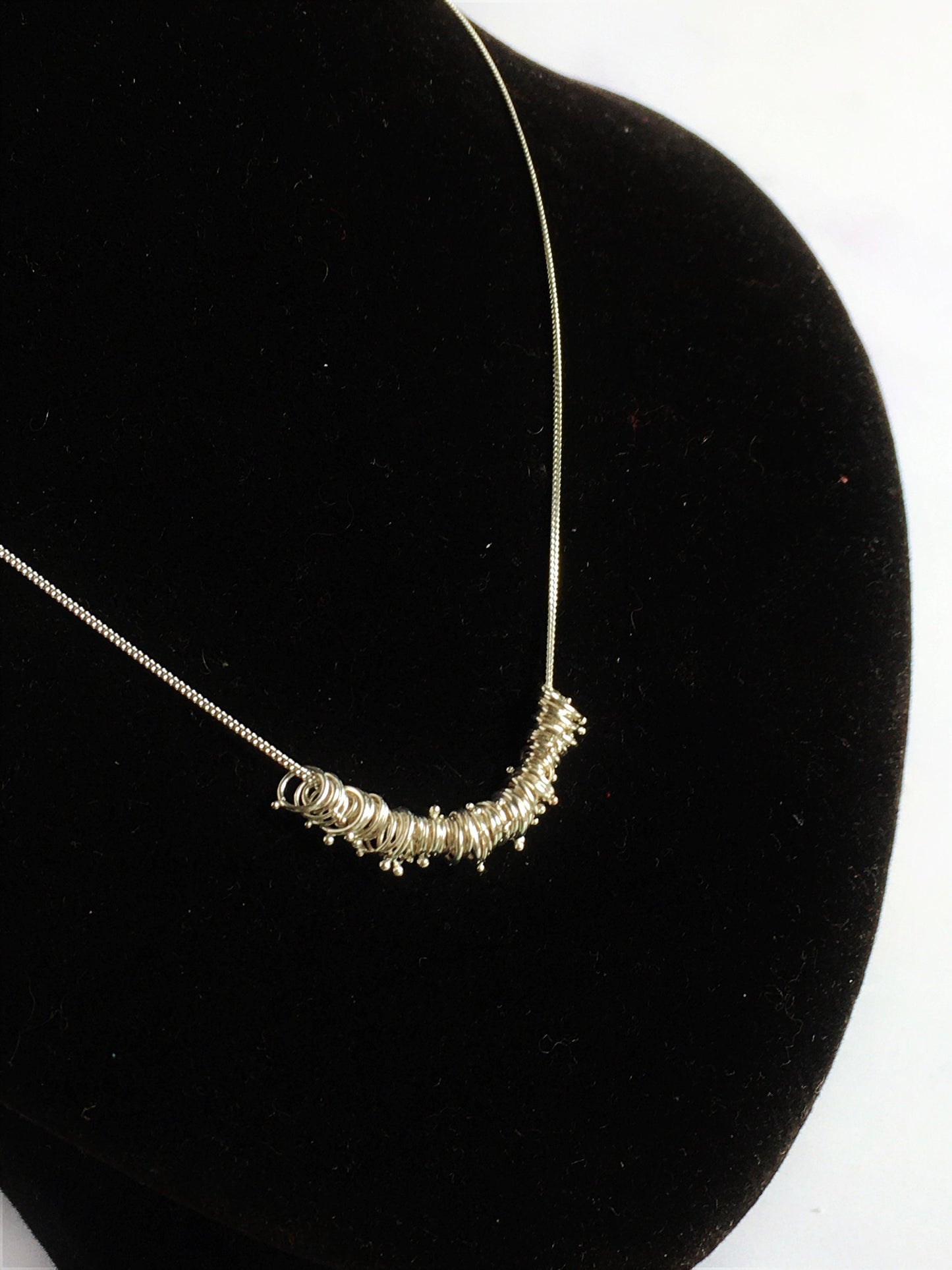 Delicate Sterling Silver Hoops and Granulation Iota Necklace