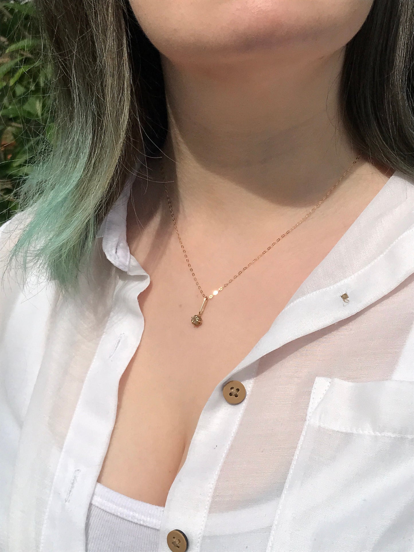 Denim & Diamonds - Diamond Cube and 9ct Gold Necklace