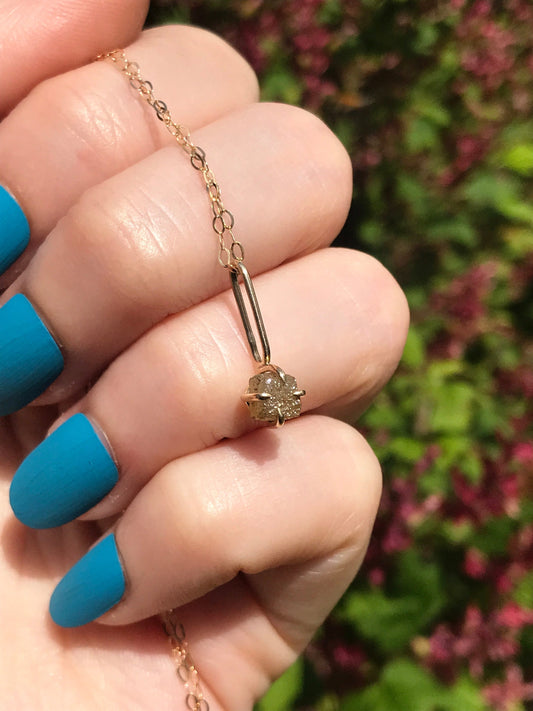 Denim & Diamonds - Diamond Cube and 9ct Gold Necklace